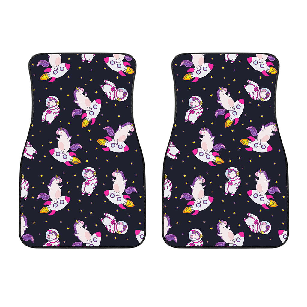 Space Astronaut Unicorn Pattern Print Front Car Floor Mats