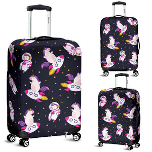 Space Astronaut Unicorn Pattern Print Luggage Cover GearFrost