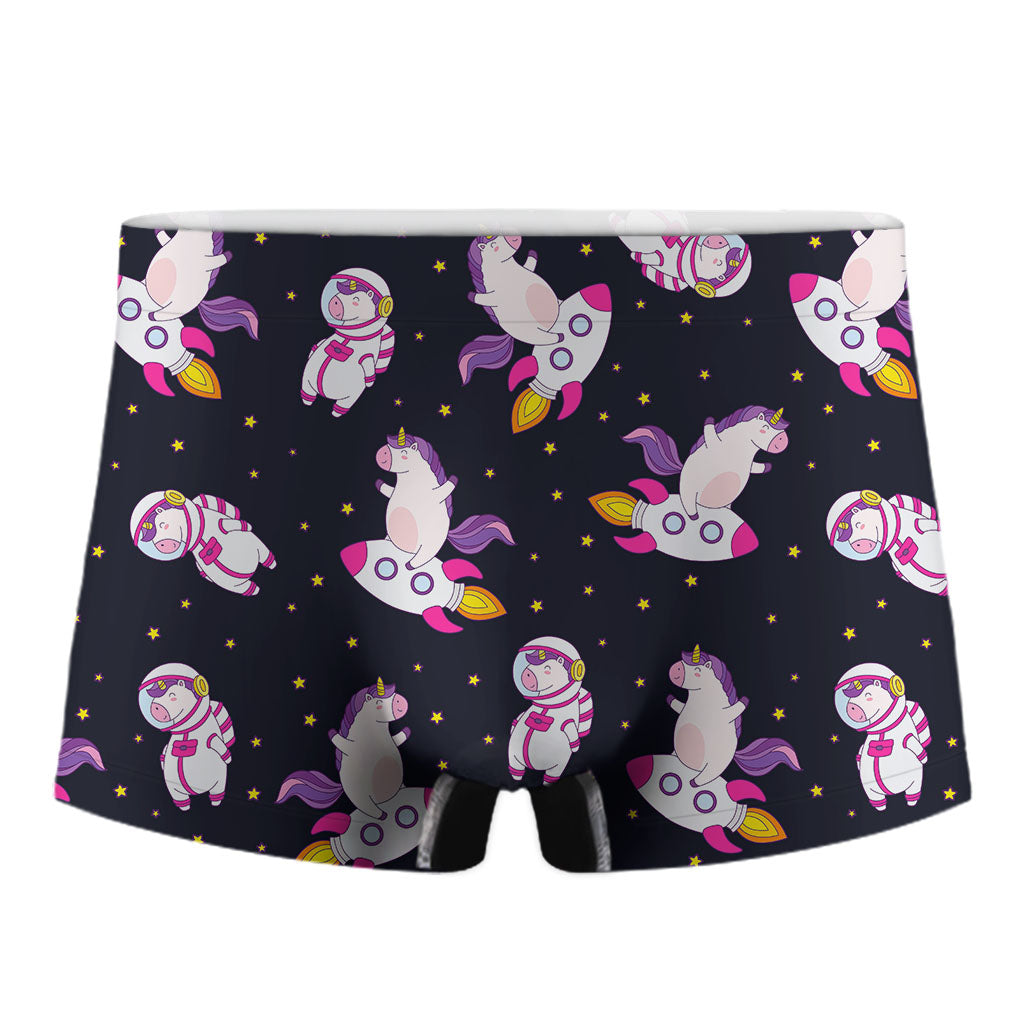 Space Astronaut Unicorn Pattern Print Men's Boxer Briefs