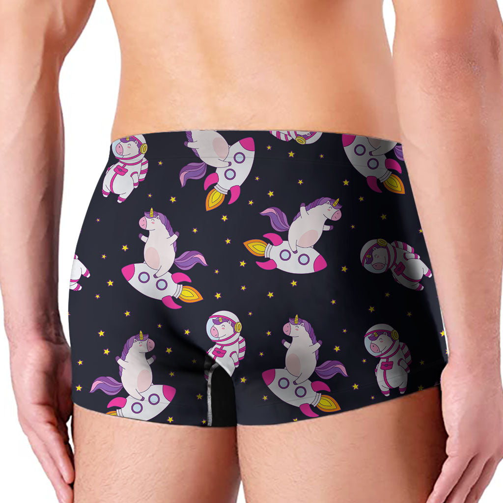 Space Astronaut Unicorn Pattern Print Men's Boxer Briefs