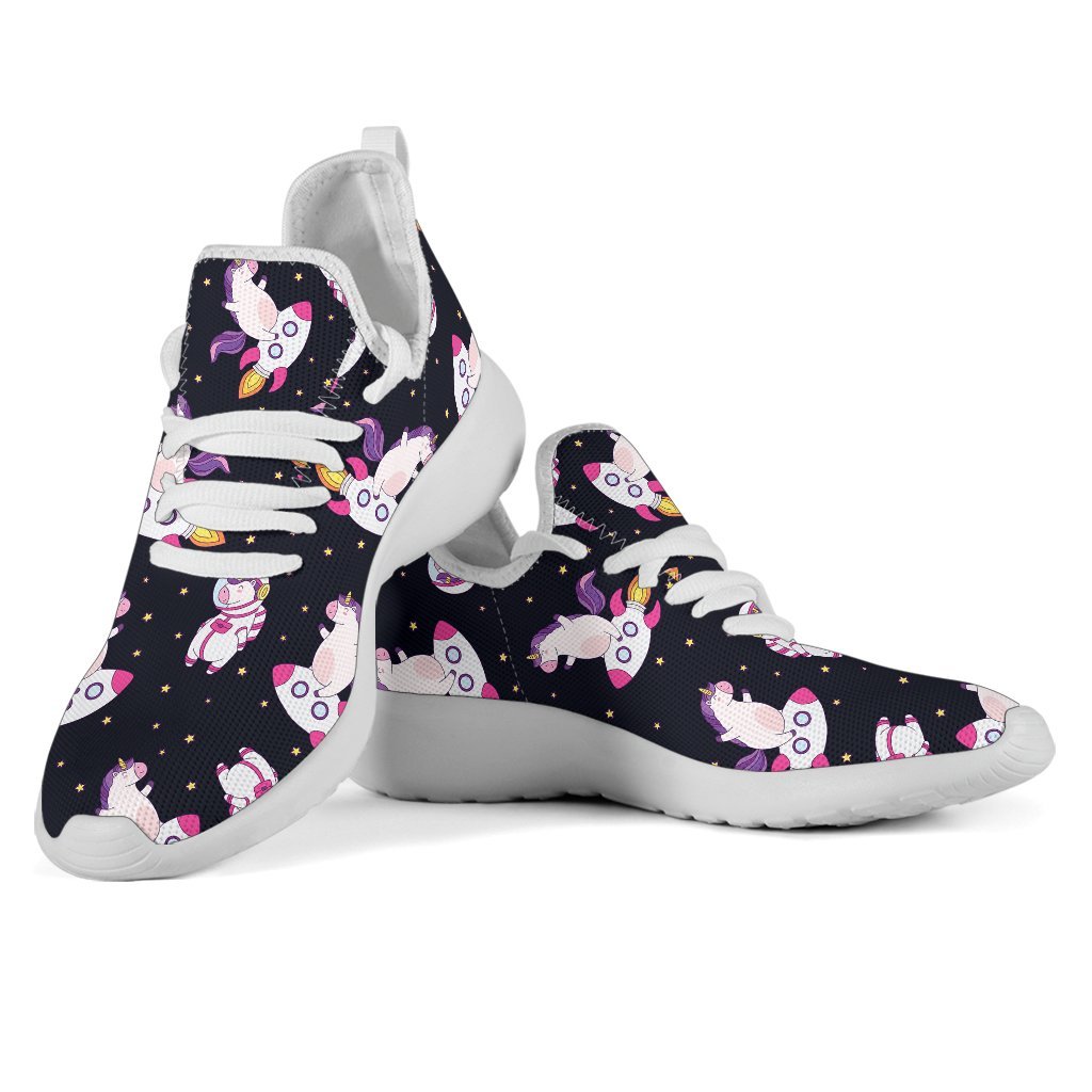 Space Astronaut Unicorn Pattern Print Mesh Knit Shoes GearFrost