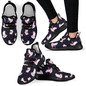 Space Astronaut Unicorn Pattern Print Mesh Knit Shoes GearFrost