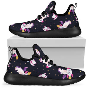 Space Astronaut Unicorn Pattern Print Mesh Knit Shoes GearFrost