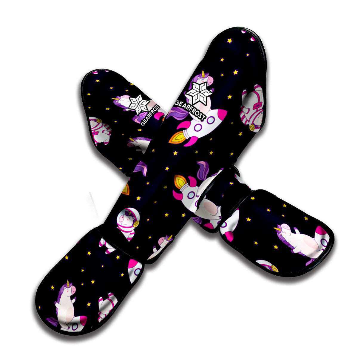 Space Astronaut Unicorn Pattern Print Muay Thai Shin Guard