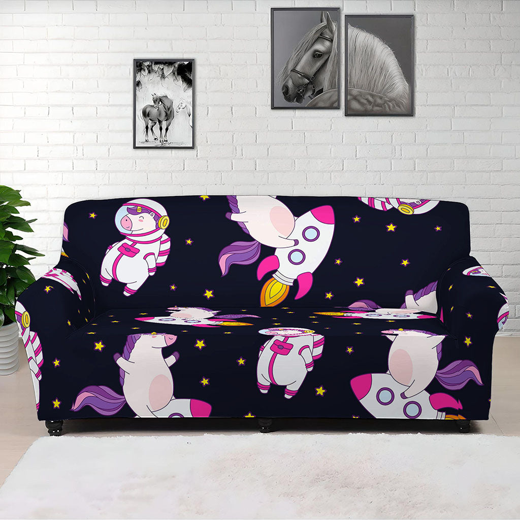 Space Astronaut Unicorn Pattern Print Sofa Cover