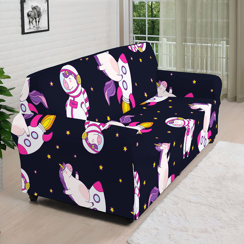 Space Astronaut Unicorn Pattern Print Sofa Cover