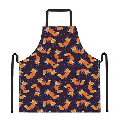 Space Fox Pattern Print Apron