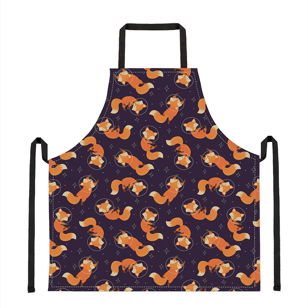 Space Fox Pattern Print Apron