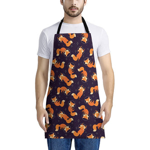 Space Fox Pattern Print Apron