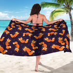 Space Fox Pattern Print Beach Sarong Wrap