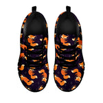 Space Fox Pattern Print Black Sneakers