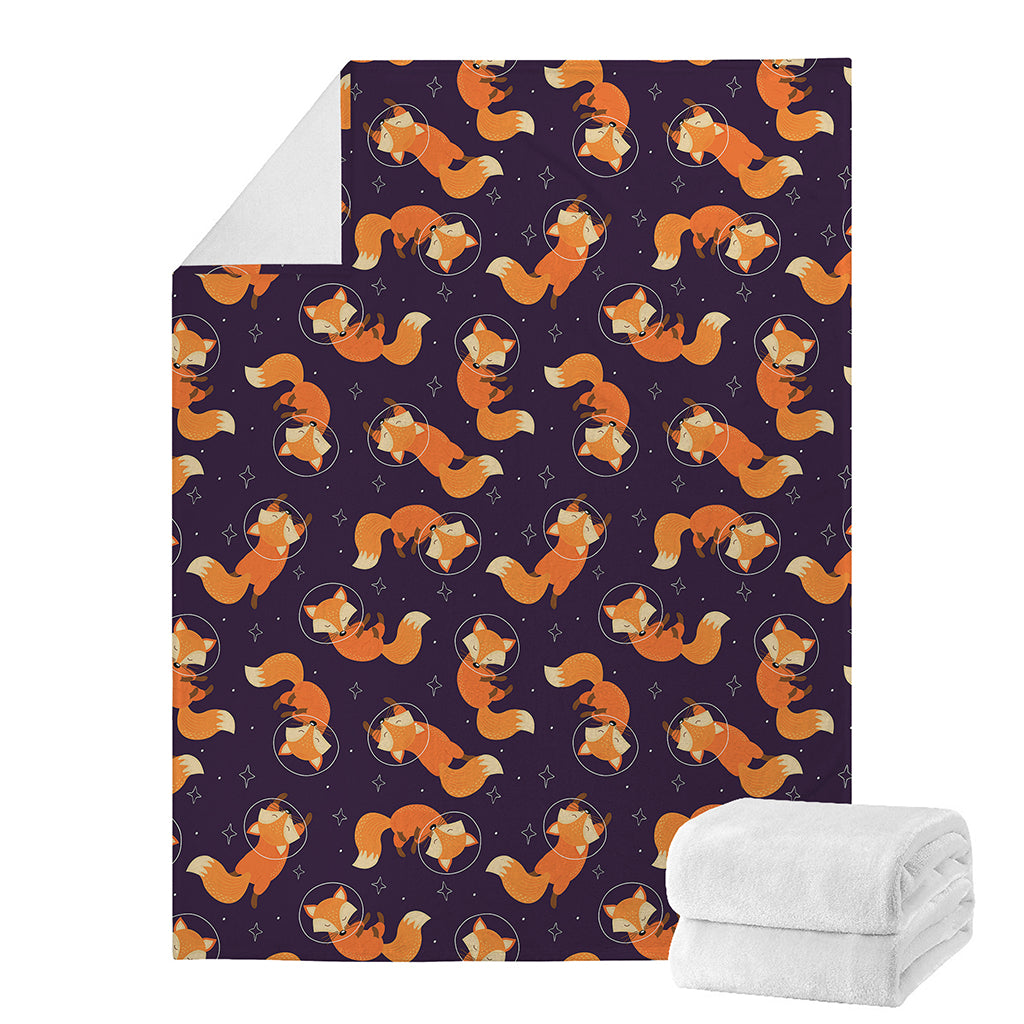 Space Fox Pattern Print Blanket