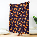 Space Fox Pattern Print Blanket