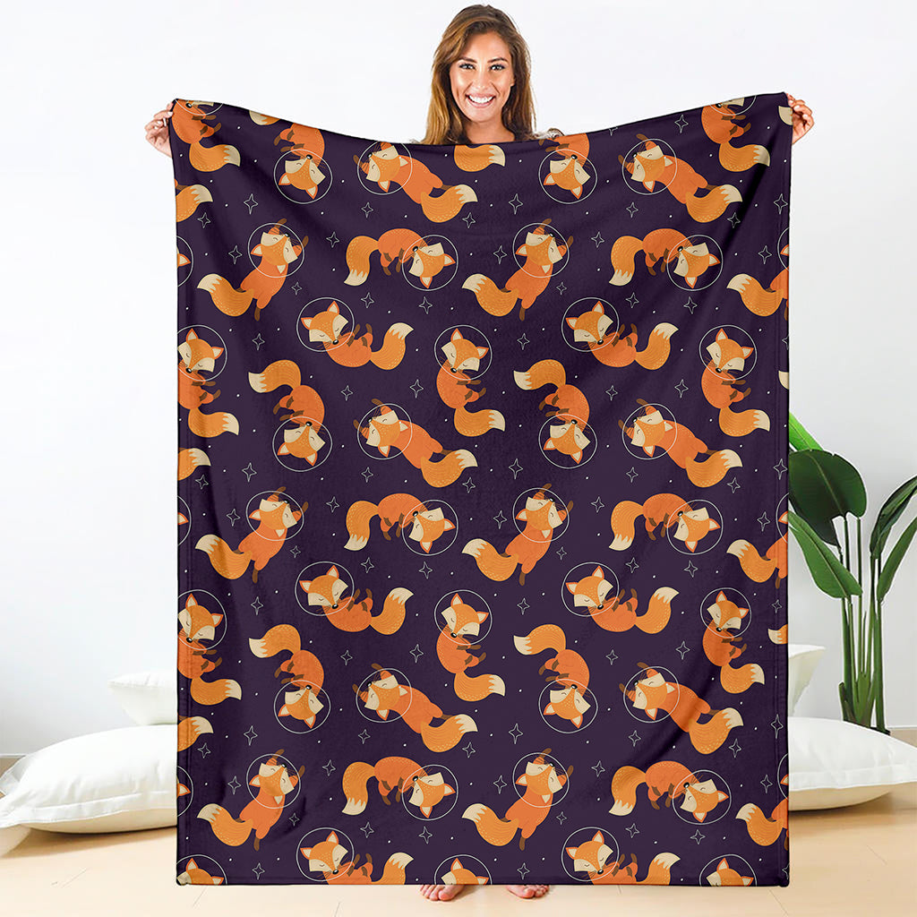 Space Fox Pattern Print Blanket