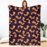 Space Fox Pattern Print Blanket