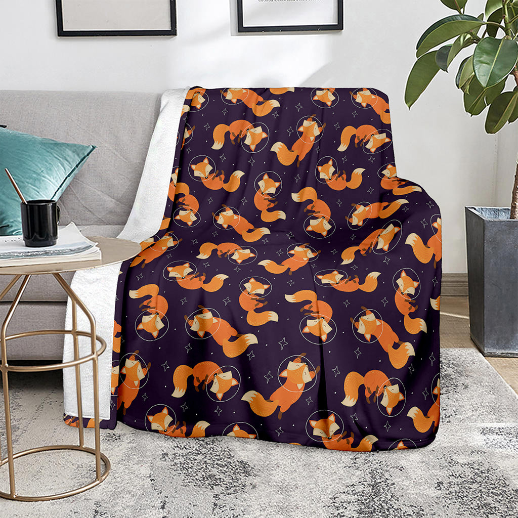 Space Fox Pattern Print Blanket