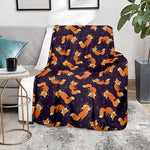 Space Fox Pattern Print Blanket