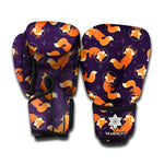 Space Fox Pattern Print Boxing Gloves