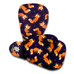 Space Fox Pattern Print Boxing Gloves