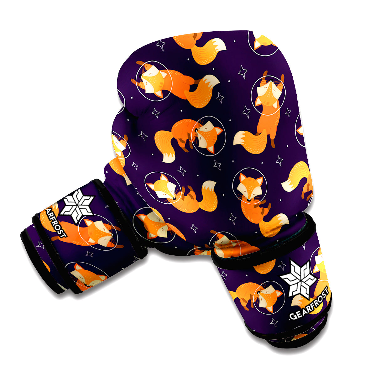 Space Fox Pattern Print Boxing Gloves