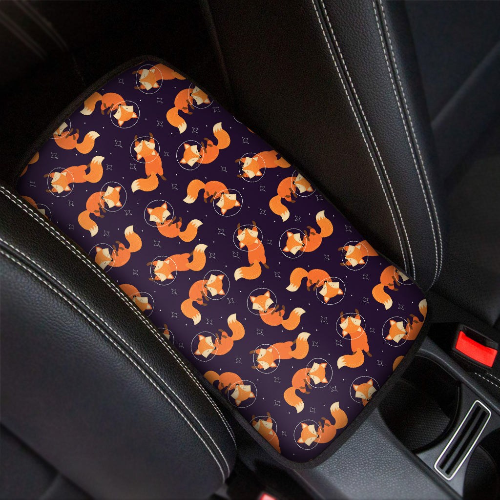 Space Fox Pattern Print Car Center Console Cover