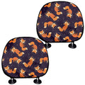 Space Fox Pattern Print Car Headrest Covers