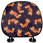 Space Fox Pattern Print Car Headrest Covers