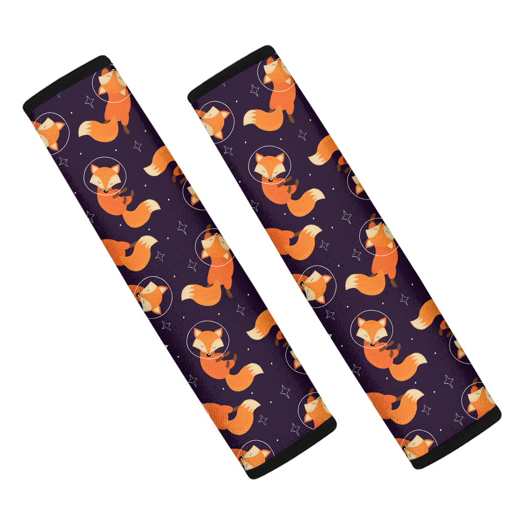 Space Fox Pattern Print Car Seat Belt Covers