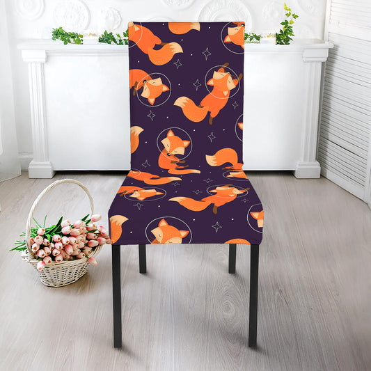Space Fox Pattern Print Dining Chair Slipcover