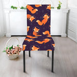 Space Fox Pattern Print Dining Chair Slipcover