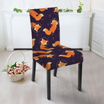 Space Fox Pattern Print Dining Chair Slipcover