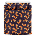 Space Fox Pattern Print Duvet Cover Bedding Set