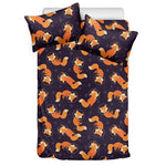 Space Fox Pattern Print Duvet Cover Bedding Set