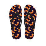 Space Fox Pattern Print Flip Flops