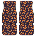 Space Fox Pattern Print Front and Back Car Floor Mats