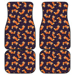 Space Fox Pattern Print Front and Back Car Floor Mats