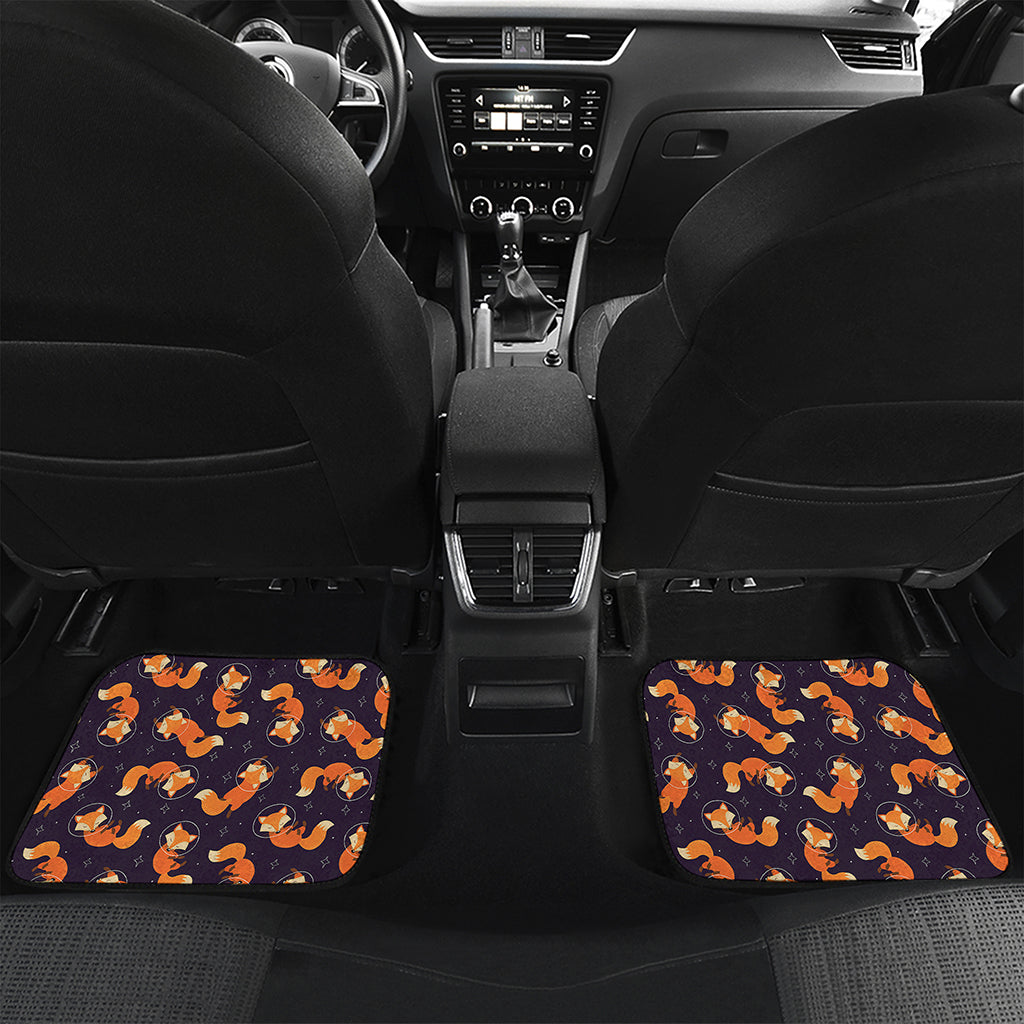 Space Fox Pattern Print Front and Back Car Floor Mats