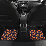 Space Fox Pattern Print Front and Back Car Floor Mats