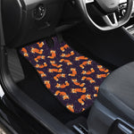Space Fox Pattern Print Front and Back Car Floor Mats
