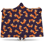 Space Fox Pattern Print Hooded Blanket