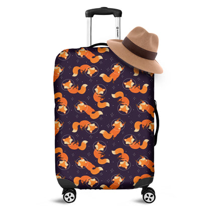 Space Fox Pattern Print Luggage Cover