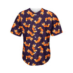 Space Fox Pattern Print Men's Baseball Jersey