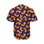 Space Fox Pattern Print Men's Baseball Jersey