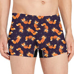 Space Fox Pattern Print Men's Boxer Briefs