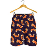 Space Fox Pattern Print Men's Shorts