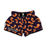 Space Fox Pattern Print Muay Thai Boxing Shorts