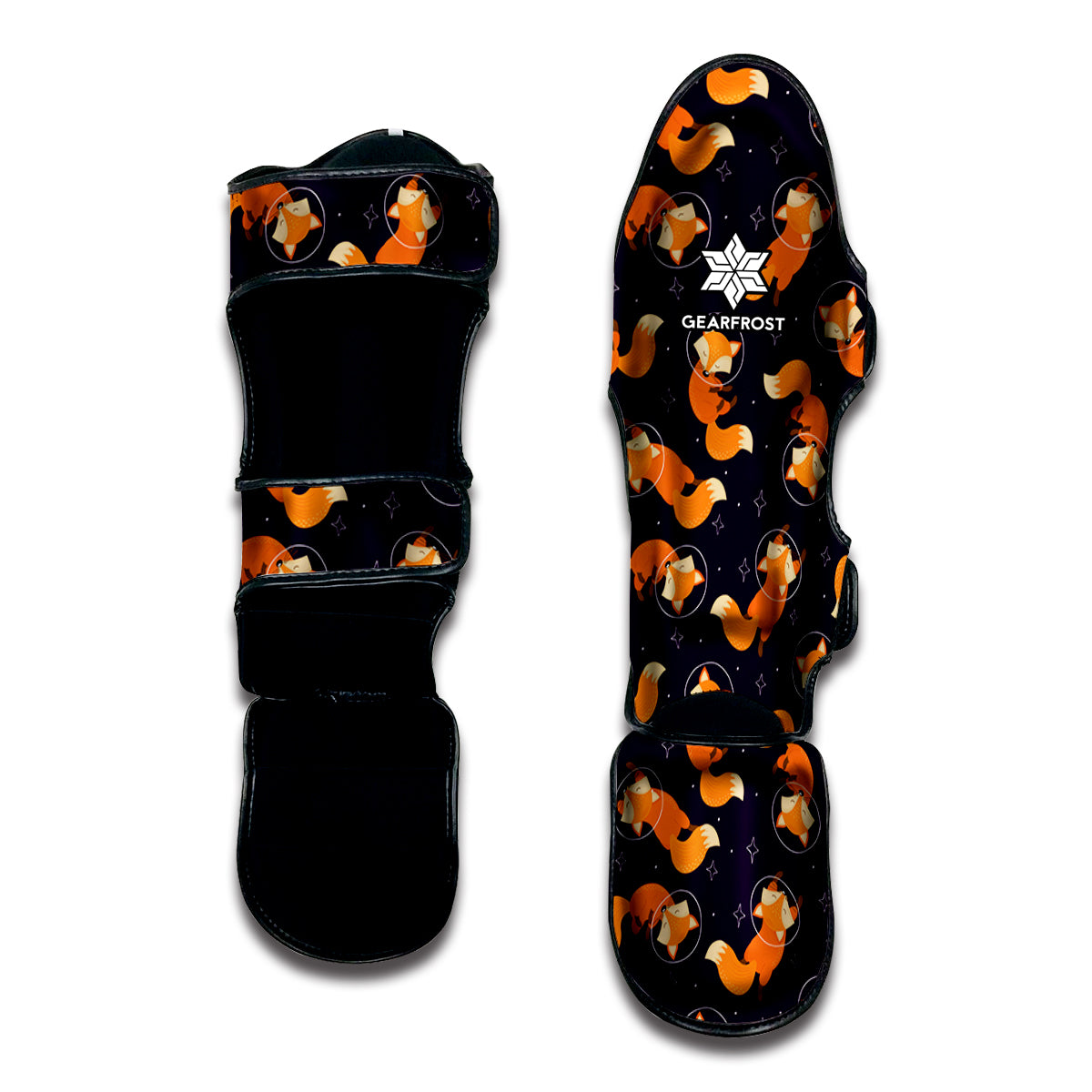 Space Fox Pattern Print Muay Thai Shin Guard