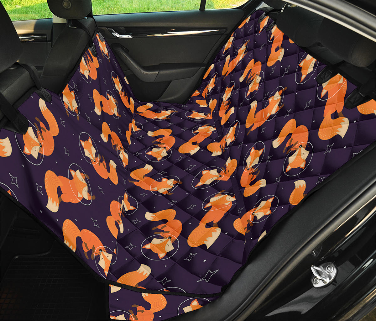 Space Fox Pattern Print Pet Car Back Seat Cover