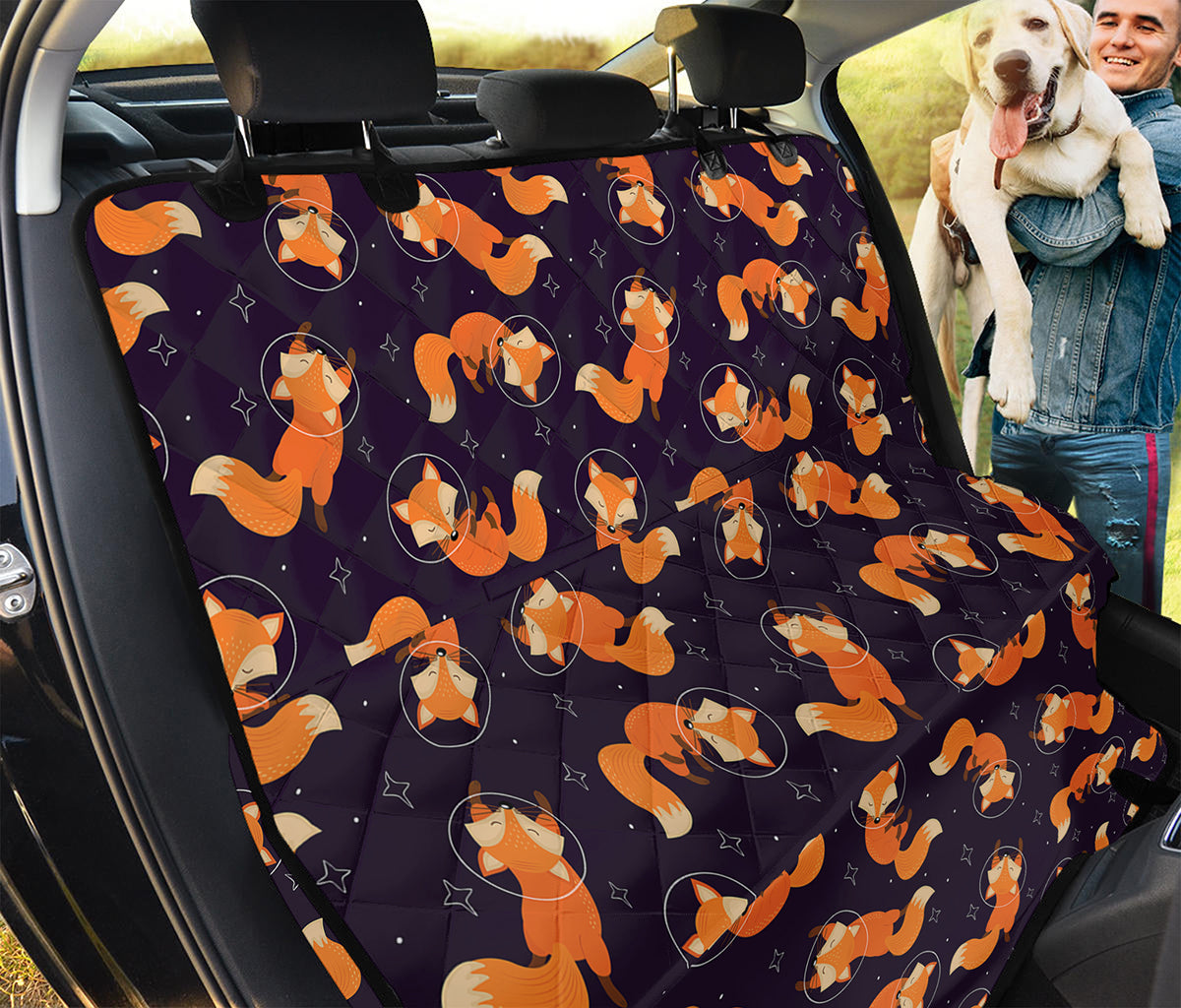 Space Fox Pattern Print Pet Car Back Seat Cover