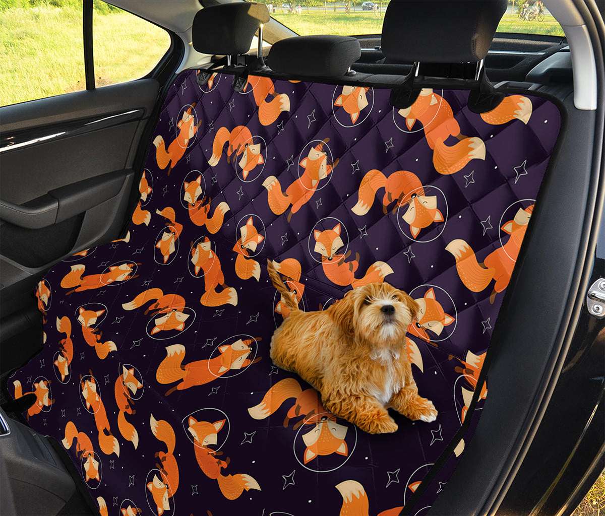 Space Fox Pattern Print Pet Car Back Seat Cover